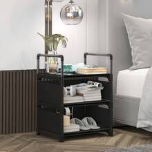 Bedside Table With Storage Space, Bohemian Style Drawer Nightstand, Modern Small Decorative Table Suitable For Living Room, Bedroom And Garden House, Christmas Gift, Cabinet, Outdoor Storage Rack - Multicolor - View 3