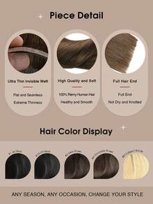 Yilite 14-20 Inch Seamless Clip-In Hair Extensions, Real Human Hair, #4 Chocolate Brown, Remy Clip-In Hair Extensions, Real Human Hair, Invisible PU Skin Weft, Natural Remy Clip-In Hair Extensions, Real Human Hair - S4 - View 6