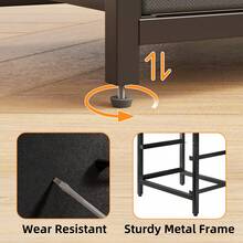 Tomnk Bedside Table With Charging Station, 3 Fabric Drawers Storage End Table, Modern Sofa Side Table For Bedroom Living Room, Bedroom Furniture - 查看 7
