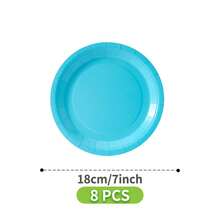 Light Blue Disposable Plates, Napkins, Cups - 8 Guest Party Supplies Set, Suitable For Birthday, Wedding, Theme Party, Family Picnic - Multicolor - View 7