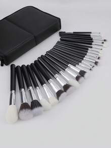 25 Professional Makeup Brushes Set Foundation Powder Concealer Eye Shadow Mixed Blush Highlights Natural Synthetic Hair Brushes, With Storage Bag. - Multicolor - View 10
