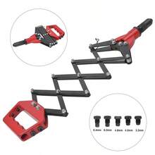 HEAVY DUTY LAZY TONGUE TONG HAND RIVETER RIVET GUN POP RIVETER + 5 NOZZLES KIT K - Red - View 11