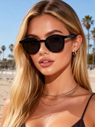 1 pieza Gafas de moda futurista con montura cuadrada para mujer, para usar en todo tipo de clima, estilo callejero, para conducir, acampar, actividades casuales al aire libre, atuendos de citas, despedidas de soltera, accesorios de playa