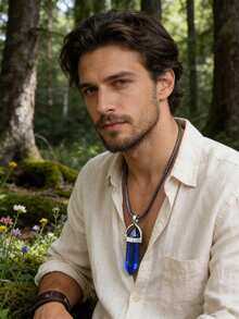 1/5/10/20/30/50/100/200pcs Natural Crystal Glass Stone Glow-In-The-Dark Pendant Necklace, Unisex Crystal Gemstone Chakra Crystal Jewelry, PU Cord Couples Jewelry Gift, Holiday Party Supplies - Multicolor - View 6