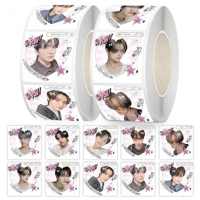 500pcs Boy Band EN/ Heart Shaped Stickers, Cute High-Quality Decorative Stickers For DIY, Packaging, Etc.