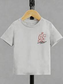 Disney Cars Lightning McQueen Kids' Tee, Double-Sided Print Cool Kids' Wear - 淺灰色 - 查看 3