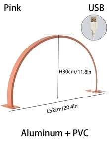 1pc 14"/20" White/Pink Acrylic Nail Lamp, Semi-Circular Nail & Beauty Lighting Lamp, LED Lighting Desk Lamp, USB Powered, Suitable For Commercial Nail Lighting, Beauty Lighting - Multicolor - View 18