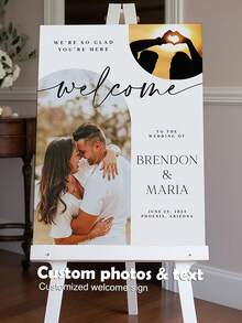 Customizable Wedding/Party Welcome Sign, Customizable With Photo, Text, Name/Date, Suitable For Pre-Wedding Party, Wedding, Birthday, Anniversary And Other Occasions, Printable Poster ,Bachelorette Party Favors, Wedding Merch, Personalized Gift - Multicolor 01 - View 2