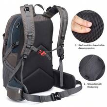 Hiking Backpack,Camping Backpack,40L Waterproof Hiking Daypack With Rain Cover, Lightweight Men's Women's Travel Backpack Rucksack For Working Commuting,Hunting,Outdoor Beginners,Mountaineering,Traveling, No Internal Frame - Xanh đậm - Xem 5