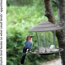1 pieza Comedero para pájaros tipo farol para exteriores, comedero colgante impermeable para pájaros, adecuado para casa y jardín - Multicolor - Ver 14