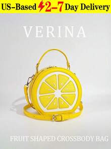 [US-Based Shipping]Fashionable And Versatile Fruit Shaped Bag, Lovely Lemon Crossbody Bag For Women, Perfect For Holidays And Street Fashion Y2K Sequin Patchwork Shoulder Bag, Fashionable Butter Yellow Bag For Women , Valentine's Day,Women's Autumn And Winter Fashion All-Match Fruit Bag Cute Lemon Bag Ladies Messenger Bag Holiday Street Y2K Shoulder Bag, Casual Classic Versatile Daily Commuting, Personalized Bag, Suitable For Daily Matching, Simple, Taking Pictures, Shopping, Dating, Outings, Travel, Seaside, Beach, Portable, Suitable For Girls, Female College Students, Very Suitable For Office, University, Junior High School, High School, Work,Lemon Slice Bag,Fruit Shaped Crossbody Bag,Cute Novelty Purse,Yellow Shoulder Bag,Glitter Detail Handbag,3D Lemon Bag,Summer Beach Bag,Party Clutch,Kawaii Style Purse - 黃色 - 查看 1