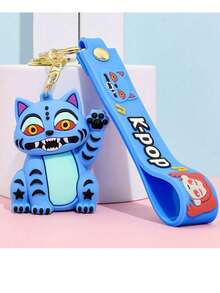 Llavero de plástico con personaje de anime, dibujos animados, K-Pop, The Witcher, llavero con patrón de gato de personaje de anime, decoración de mochila, pequeño regalo para vacaciones - Multicolor - Ver 12