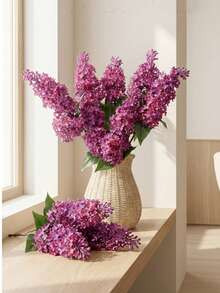 1 bông hoa tử đinh hương nhân tạo mềm mại, sống động như thật, kích thước 27,5 inch/70 cm, thích hợp để trang trí bình hoa, phòng khách, đám cưới, ngày lễ tình nhân, trang trí mùa xuân. - Nhiều màu - Xem 6