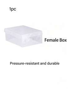 10个装可折叠透明塑料鞋盒 - 防水、防尘、可堆叠塑料鞋盒，透明鞋盒，鞋子收纳盒，适用于运动鞋、高跟鞋、衣物及其他物品 - 可折叠加厚收纳盒，适用于衣柜、公寓、小空间、宿舍、卧室 - 白色 - 查看 23