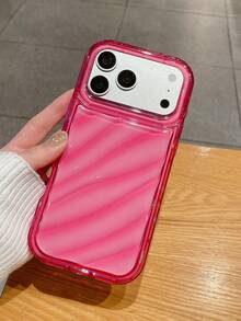 3D水波纹火龙果粉色渐变软TPU防震手机壳,可爱甜美少女风,高品质日常/送礼之选,兼容 - 紅色 - 查看 7