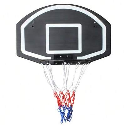 Wall-Mounted Basketball Hoop With Backboard And Rim, 72.39 Cm X 45.72 Cm, Shatterproof Backboard, For Indoor And Outdoor Use, Black