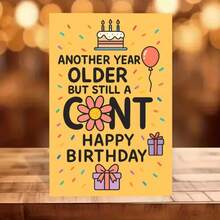 1Pc Fun And Humorous Birthday Card To Give To Friends, Containing Vivid Jokes, Perfect For Adult Birthday Parties, Guaranteed To Make You Laugh Heartily - 18*13cm - View 4