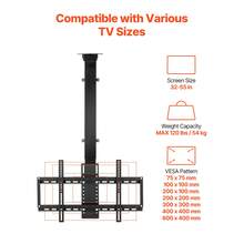 Soporte de TV de techo motorizado, soporte de pared para TV de 32 a 55 pulgadas, ajustable eléctricamente y abatible motorizado con VESA máximo de 24 x 16 pulgadas, Carga Máxima de 54 kg - Negro - Ver 3