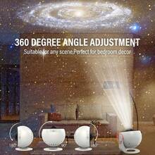 LiHangStar Galaxy Starry Sky Projector - Starry Sky Projection Lamp, Galaxy Moon Projection With Replaceable Slide Film, Suitable For Bedroom, Gaming Room, Ceiling, Gifts, Christmas Party - Black and White - View 3