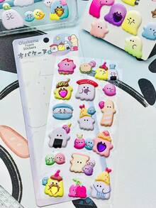 High Quality 3D Cute Stickers, Interesting Shiny Embossed Decor, Random Gemstone Colors, Stereoscopic Interesting Japanese Anime Stickers, Crystal Stickers, Solid Material, Exquisite Stereoscopic Shape, Self-Adhesive Waterproof Non-Stick Decorative Stickers - Multicolor - View 5