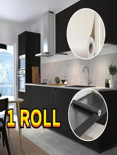 Vintage Walnut Wood Grain Wall Sticker, Plastic Self-Adhesive Wallpaper, Waterproof Decorative Vinyl Peel And Stick For Doors Storage Cabinets Countertops, Matte Finish, Easy Installation, No Electricity Needed