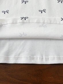 Camisa polo con lazo para niñas, camiseta de manga corta, estilo escolar, para verano - Blanco - Ver 5