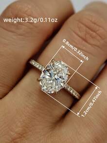 1 PC Gorgeous Cubic Zirconia Ring For Women For Valentine's Day Gift Wedding Anniversary Party Jewelry - Yellow Gold - View 4