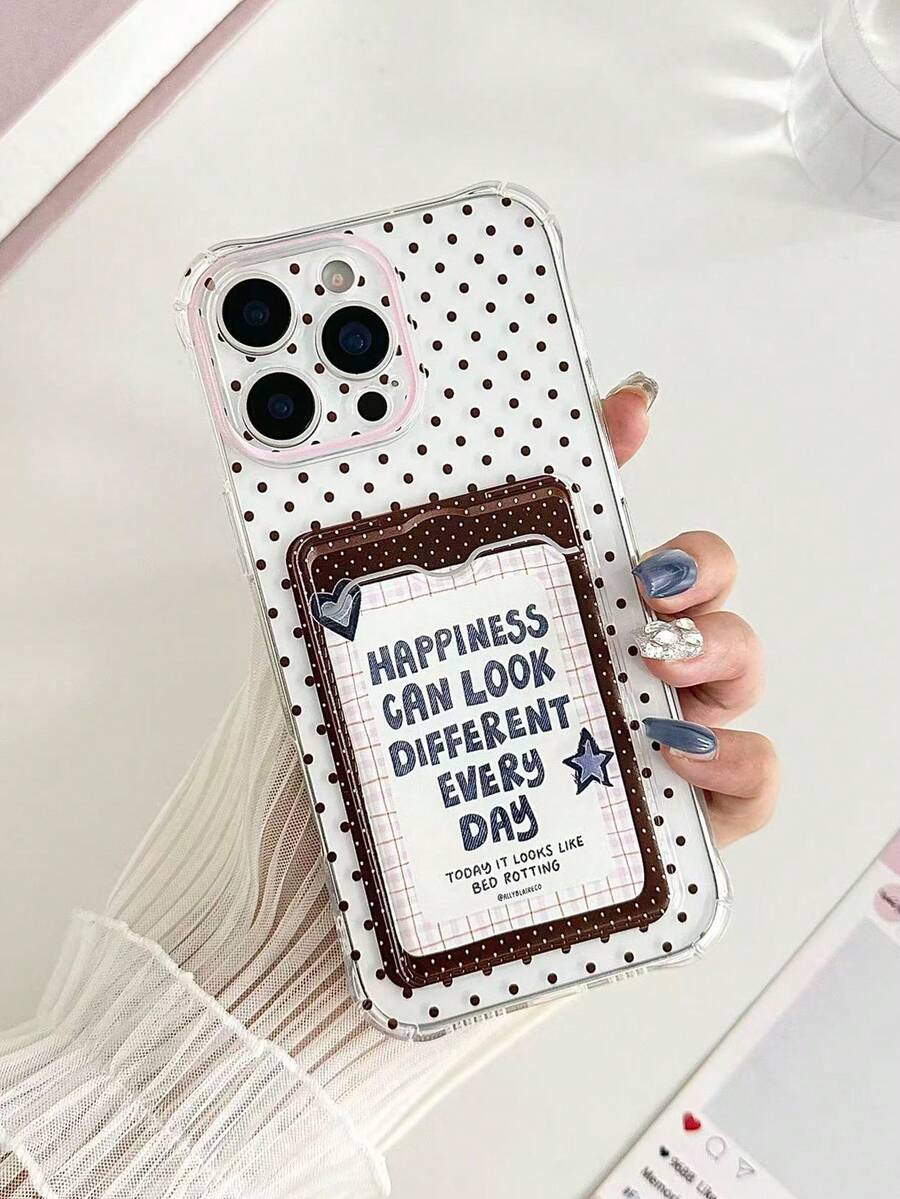 波点字母彩绘透明卡套软硅胶全包防摔手机壳，兼容 17 Pro/17 Air/17/17 Pro Max/16/11/16 Pro/16 Plus/16 Pro Max/16 e/15 Pro Max/13/14/12/XS/XR/7G/8P、Galaxy S25/S25 Plus/S25 Ultra/A16/A36/A26、11/12 Pro/12/12 X/13 Pro/14 Pro/15 Pro、10/9/Note9/12c/Note11 Pro/Note8 Pro - 彩色 - 查看 1