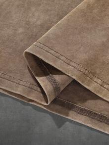 Men's Casual Comfortable Fashion T-Shirt, Street Style Y2K Cotton - Coffee Brown - View 4