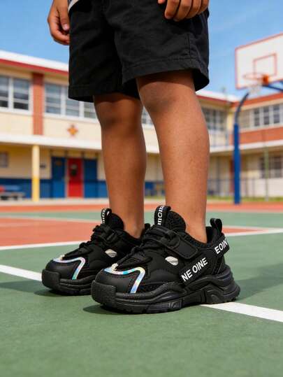 Ultra-Light & Breathable Kids' Sports Shoes - Soft Memory Foam Insole, Flexible Non-Slip Rubber Outsole, Easy On/Off Elastic Laces And Hook And Loop Closure, Suitable For School And Outdoor Play