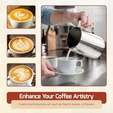 奶泡壶，67.6盎司/2000毫升不锈钢咖啡蒸汽奶泡杯，适用于意式浓缩咖啡、咖啡师、拿铁、卡布奇诺等饮品的奶泡。 - 彩色 - 查看 3