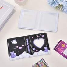 1 Set 3-Inch Mini Photo Album Heart Shaped Hollow Card Holder, Suitable For Collecting Photos, Business Cards, ID Cards, 40 Pockets, Random Style - one-size - View 3