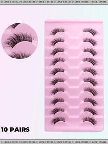 10 Pairs Cat Eye, Fox Eye, Upturned Winged False Eyelashes, Thin Cat Eye, Fluffy & Thick Eyelashes, Create Charming Eye Makeup For Party, Holiday, Ball, Daily Commute, Suitable For Beginners And Various Occasions - Multicolor - View 5