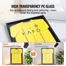 Jersey Display Frame Case, 24 X 32 X 1.5 In, Large Lockable Sport Jersey Shadow Box With 98% UV Protection PC Glass And Hangers, For Baseball Basketball Football Hockey Shirt And Uniform, Black - Black - View 3