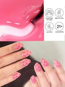 KAMUA 2瓶玫瑰粉色凝胶指甲油套装，12毫升半透明指甲油，春夏透明凝胶指甲油，可卸除，UV灯固化，适合美甲DIY - 彩色 - 查看 2