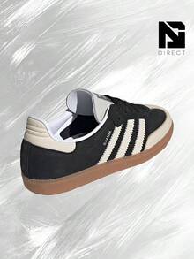 Adidas Samba OG Black Wonder White (Women's)– Women's Lifestyle Sneakers – Shose For Woman-Vintage-Autumn & Winter-Inspired Running Shoes, Shock-Absorbing Comfort, Gym To Streetwear Casual Wear - Prefect Thanks Giving Day & Chrismas Gift-IE5836 - 黑與白 - 查看 3