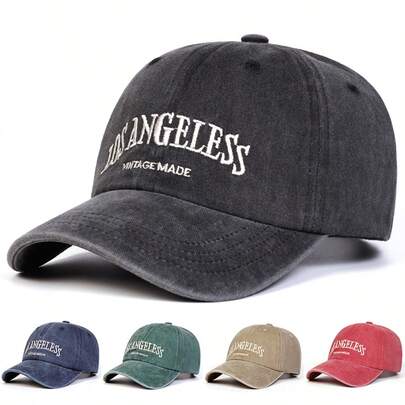 1顶女士洛杉矶复古刺绣水洗棒球帽，时尚可调节防晒休闲帽，适合春季、秋季、旅行、海滩、派对等场合