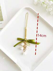 1pc Unisex Japanese Style Cute Lily Flower Keychain, Green Nature Inspired Pendant Bag Charm, Korean/Japanese Aesthetic - màu xanh lá - Xem 7