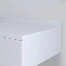 Gloss Wall-Mounted Vanity Dressing Table For Makeup With 1 Drawer And Jewelry Compartment With Shell Handle - 白色的 - 查看 2