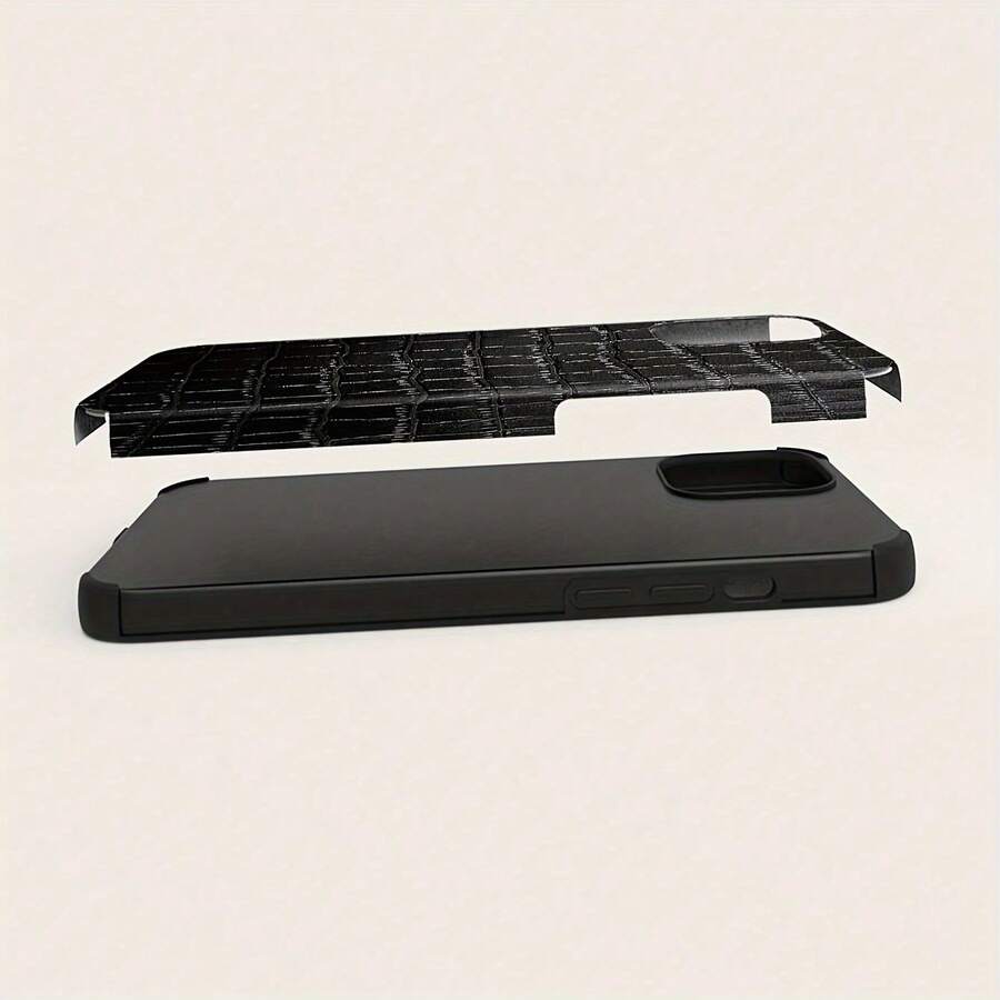 Crocodile Pattern Style PU Leather Dustproof And Shockproof Tech Phone Case, Suitable For IPhone 17 16 15 14 13 12 11 PROMAX - màu xanh hải quân - Xem 1