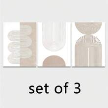 3件套极简线条艺术墙饰海报，现代抽象几何图案墙画，中性色调装饰画，帆布墙画礼品，适用于客厅、卧室、办公室墙面装饰，家居、宿舍，无框 - 彩色 - 查看 12
