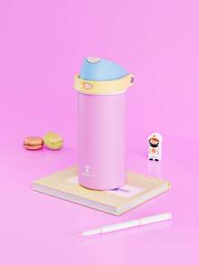 Meoky 18oz Vacuum Insulated Water Bottle with 2-in-1 Straw and Spout Lid, Insulated Cup, Keep Cold 24H, Leak-Proof, Fits in Car Cup Holder, Stainless Steel Tumbler for Sports, Travel, and School - 淺粉色 - 查看 2