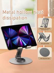 360° Rotatable Fully Aluminum Adjustable Phone Stand - Universal Size, Portable, Ergonomic Design, Comfortable Viewing - Suitable For Office, Streaming, Online Classes, TV Watching, Live Streaming, Compatible With IOS And Android Devices. Compatible With Android Phones, Ideal Gift For Family And Friends. Phone Stand, Phone Accessory Compatible With IPhone, Android Phone, Gift For Birthday, Family, Friends Gifts Birthday Phone Holder Phone Accessories Strong Load-Bearing - Multicolor - View 3