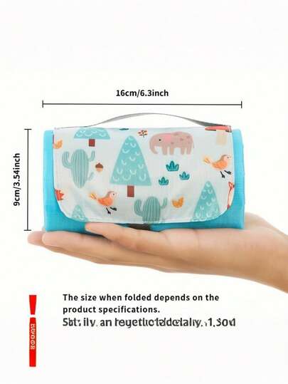 1 件装超大可折叠野餐垫，带提手 | 多功能户外便携式沙滩露营防沙地毯 | 78x78 英寸 | 旅行、沙滩必备迷你露营垫