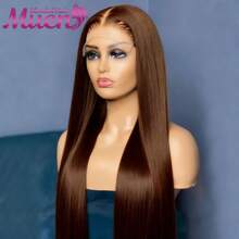 直发蕾丝前假发 #4 巧克力色混纺发 13x4 13*6 高清透明蕾丝前假发 女士 5x5 即戴即用 无胶巴西原生发蕾丝前假发 200% 密度 预先拔毛 带婴儿发际线 - S4 - 查看 2