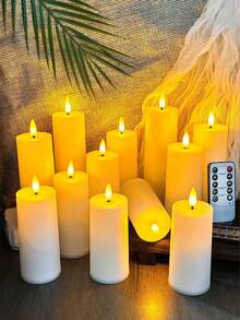 4/12 High-Quality LED Flameless Candles, Battery Powered (Batteries Not Included), With Remote Control 2/4/6/8 Hour Timer, Easy To Use, Suitable For Holidays, Parties, Weddings And Home Décor. - Warm Light - View 9