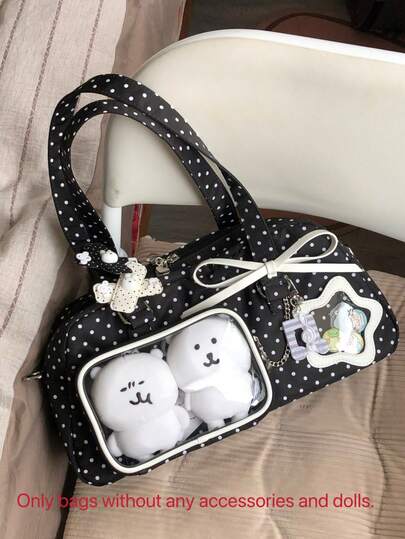 Japanese Style New Simple Casual Large Capacity Transparent Doll Idol Otaku Shoulder Bag, Suitable For Shopping, Commuting, Party, Comic Con, Gift