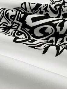 New Style Black & White Patterned Stand Collar Zip-Up Long Dress, Stand Collar Design Flatters Neckline, Loose Silhouette Suits Various Body Types, Comfortable And Stylish, Suitable For Casual Wear, Cultural Experience, Vacation, Party, And Versatile Styling Spring Elegant - Black and White - View 5