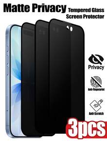 ZYSHI 3-Pack Frosted Privacy Tempered Glass Screen Protector - Anti-Peeping, Anti-Glare, Anti-Fingerprint. Easy Bubble-Free Installation. Compatible With IPhone 17 Pro Max/Pro/Air/17, 16 Pro Max/Pro/16, 15, 14 Plus, 13/13 Mini, 12, 11. - 3pcs Matte Privacy - View 1