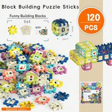 120pcs Colorful Square Building Blocks, Can Build Large House, Comes With Storage Bag, Educational Design Toy, DIY Creative Large House Building Block Toy, Perfect For Halloween Or Christmas Gift, Size 3.6cm, Random Color. - Multicolor - View 7